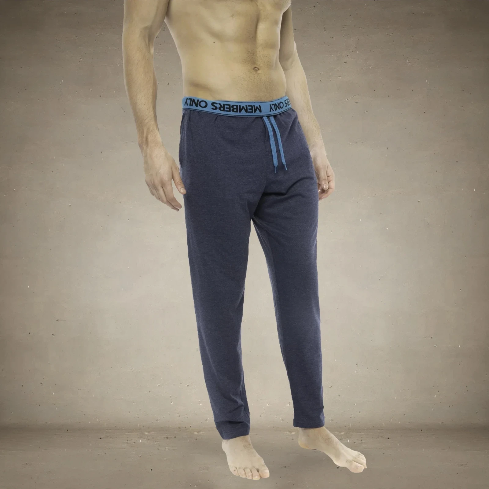 Men's Heather Contrast Elastic Sleep Pants - Blue Turq - FINAL SALE
