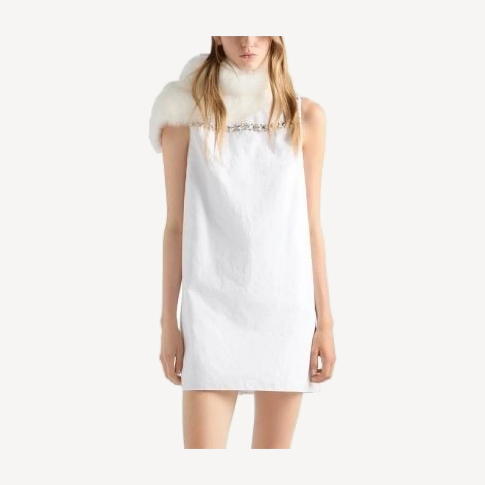 Prada Embroidered Old Reps Fabric Mini Dress