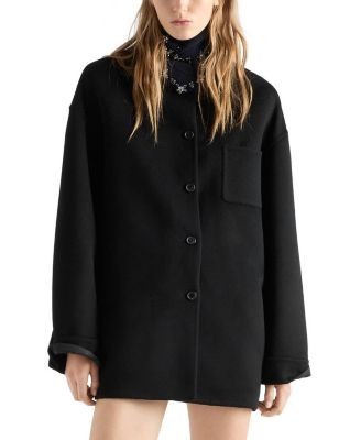Prada Reversible double cashwool and Re-Nylon caban jacket