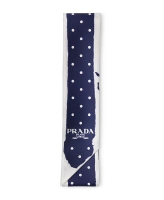 Prada Printed Twill Skinny Scarf