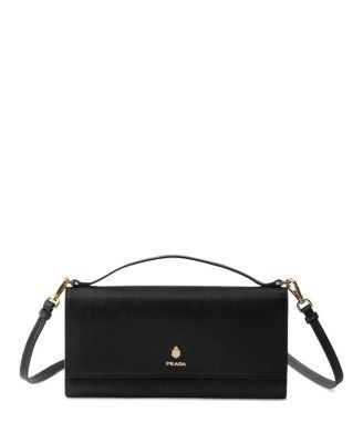 Prada Leather Wallet with Shoulder Strap