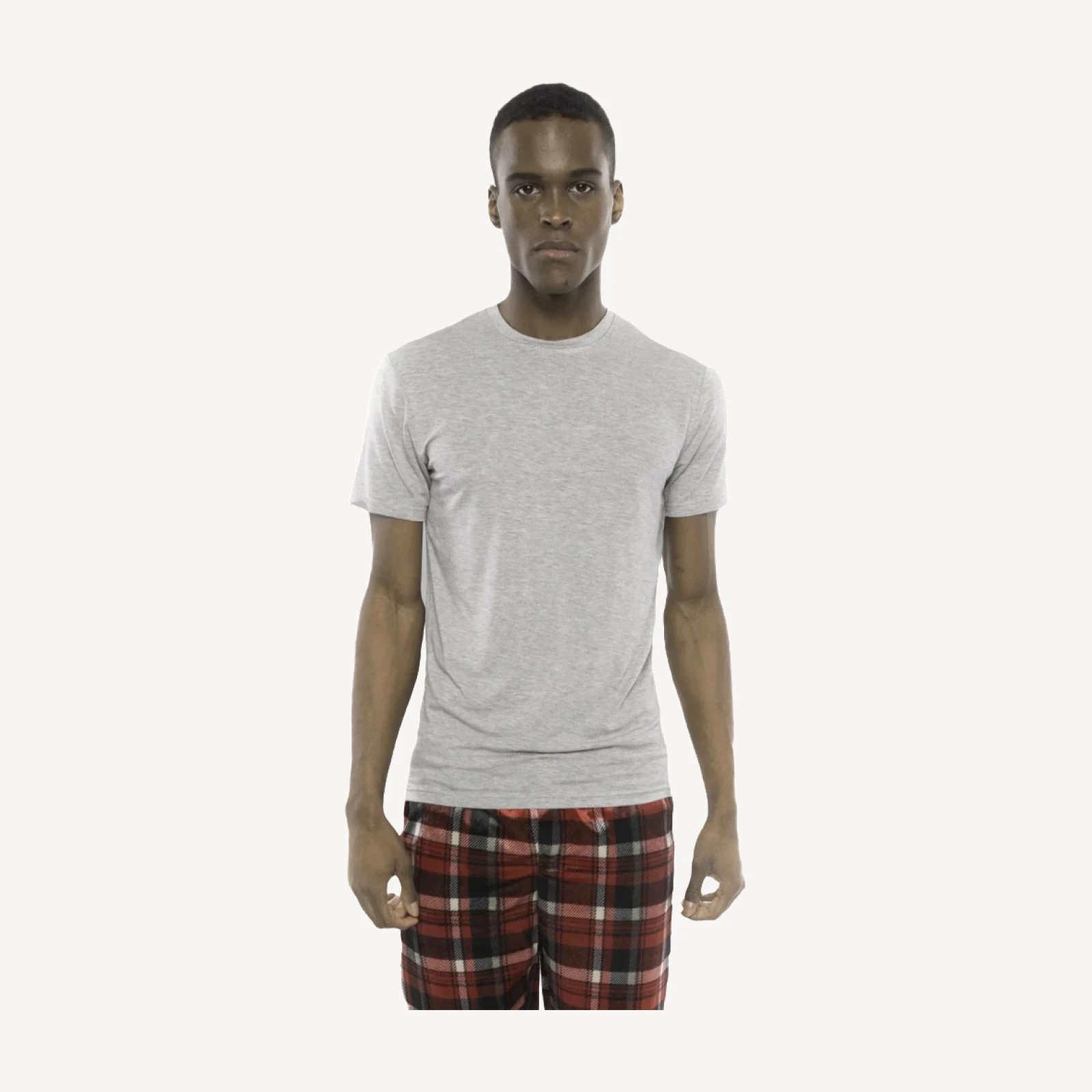 Men's Short Sleeve Bamboo Rayon Sleep Shirt - Grey - FINAL SALE