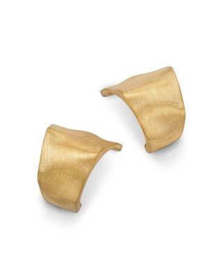 Bloomingdale's Fine Collection Brushed Wave Hoop Earrings in 14K Yellow Gold