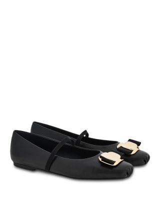 Ferragamo Women's Zina Bow Mary Jane Ballet Flats