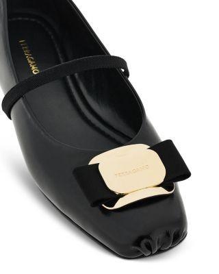 Ferragamo Women's Zina Bow Mary Jane Ballet Flats