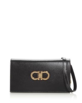 Ferragamo Double Gancio Leather Shoulder Bag