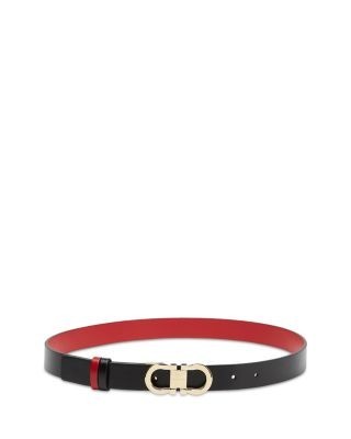 Ferragamo Women's Double Gancini Reversible Leather Belt