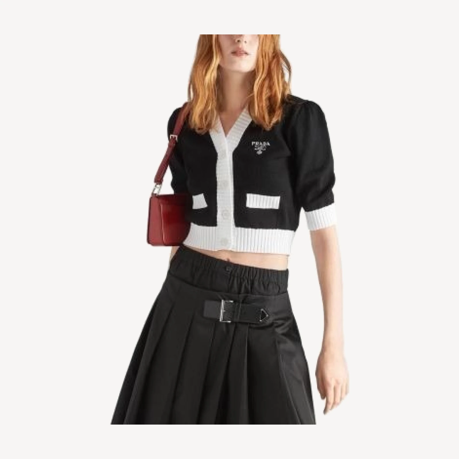 Prada Cropped Cotton Cardigan