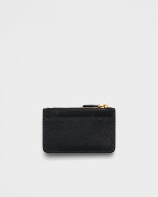 Prada Saffiano And Smooth Leather Card Holder