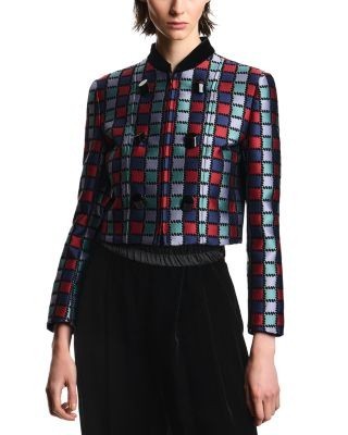 Emporio Armani Multicolor Check Jacquard Jacket