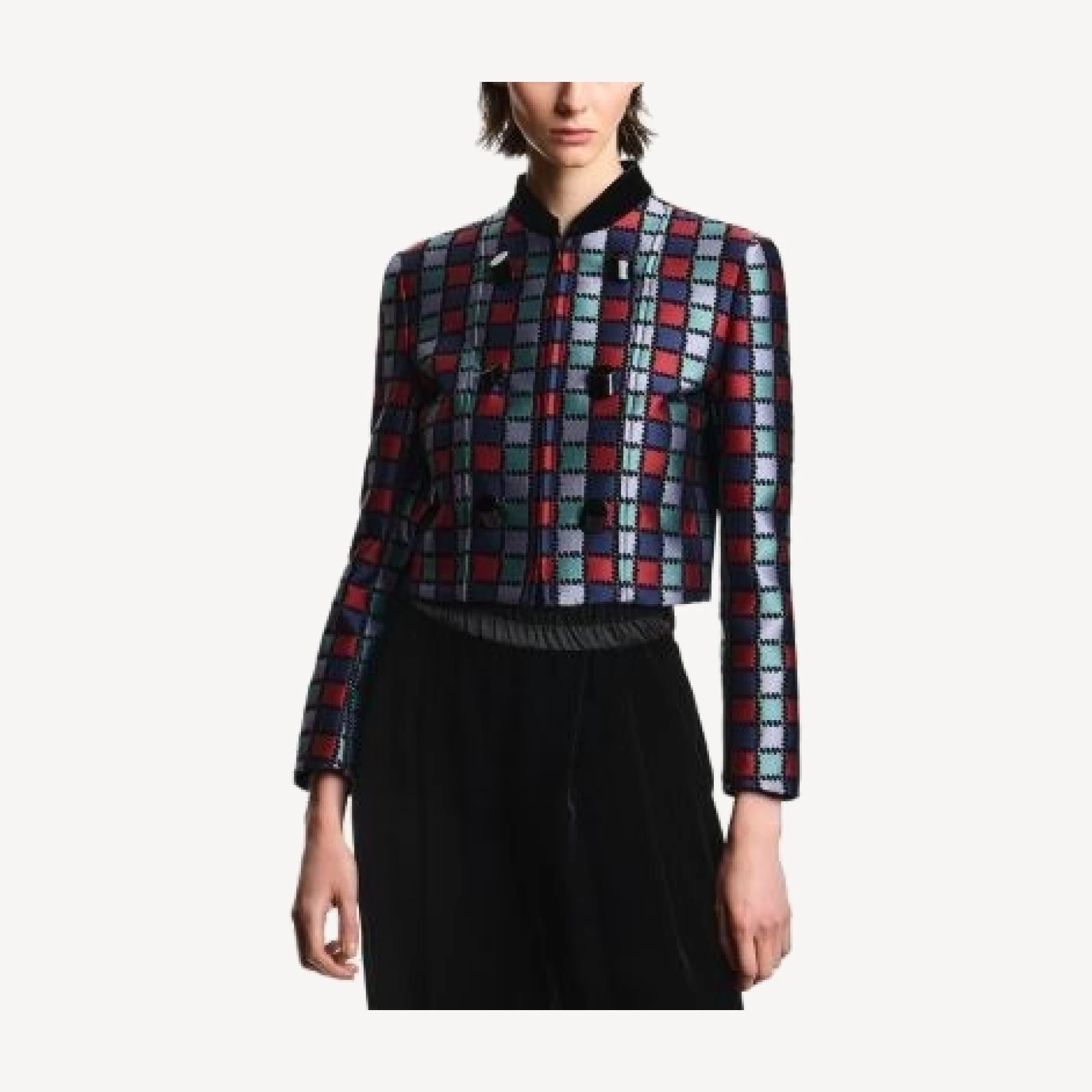 Emporio Armani Multicolor Check Jacquard Jacket
