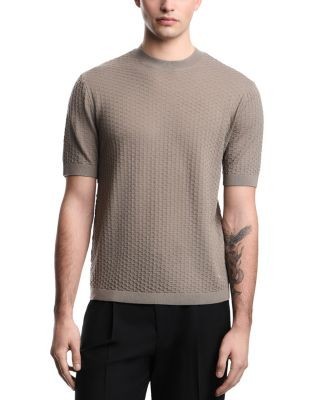 Emporio Armani Honeycomb Wool Short Sleeve Sweater