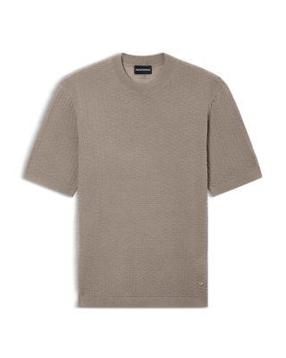 Emporio Armani Honeycomb Wool Short Sleeve Sweater