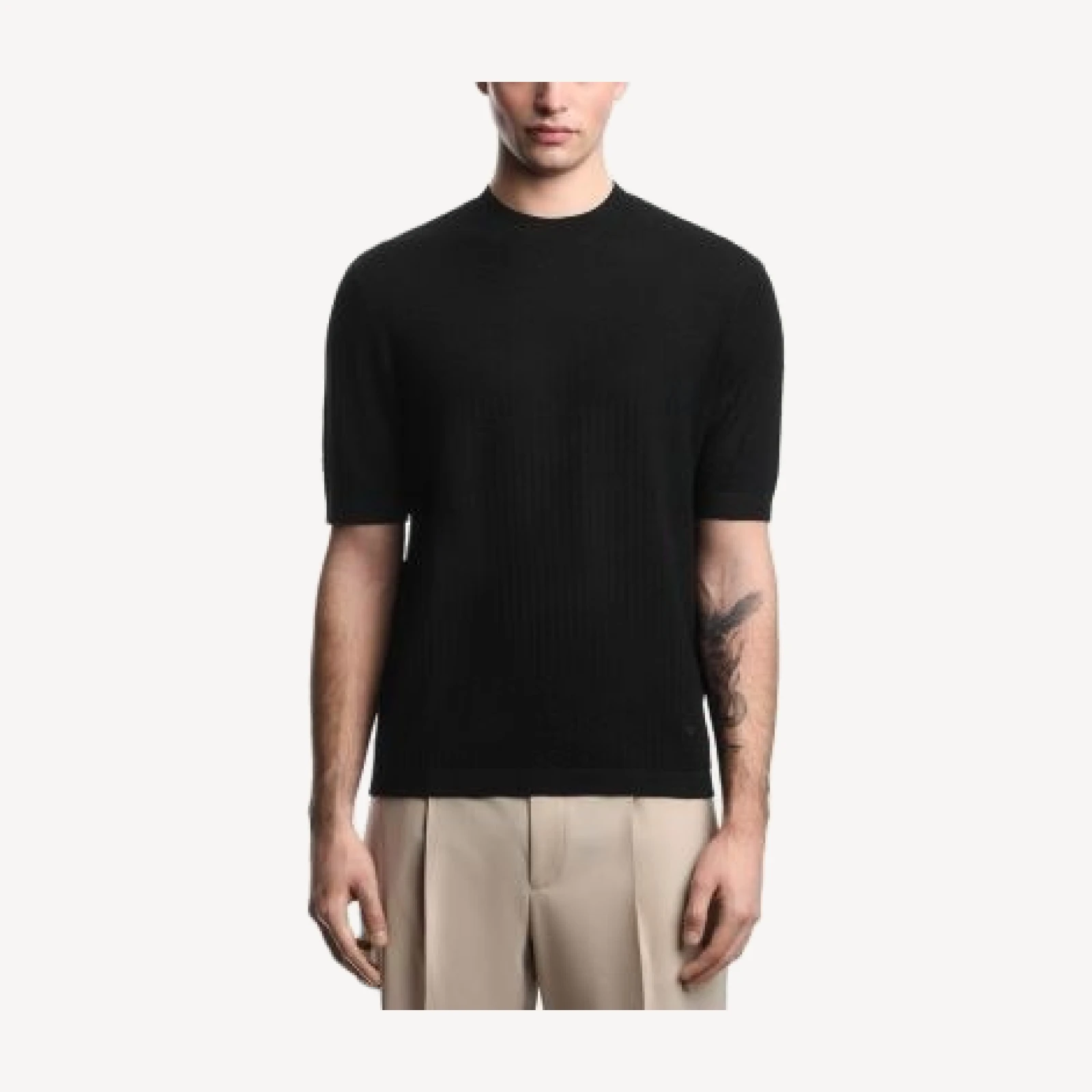 Emporio Armani Honeycomb Motif Pullover T-Shirt Sweater