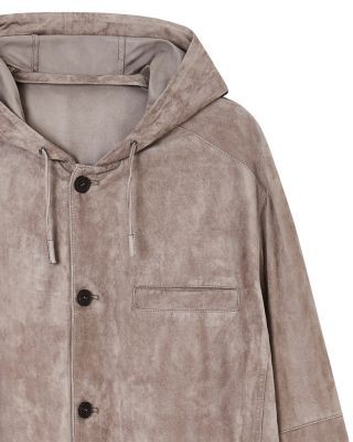 Emporio Armani Leather Hooded Blouson Jacket