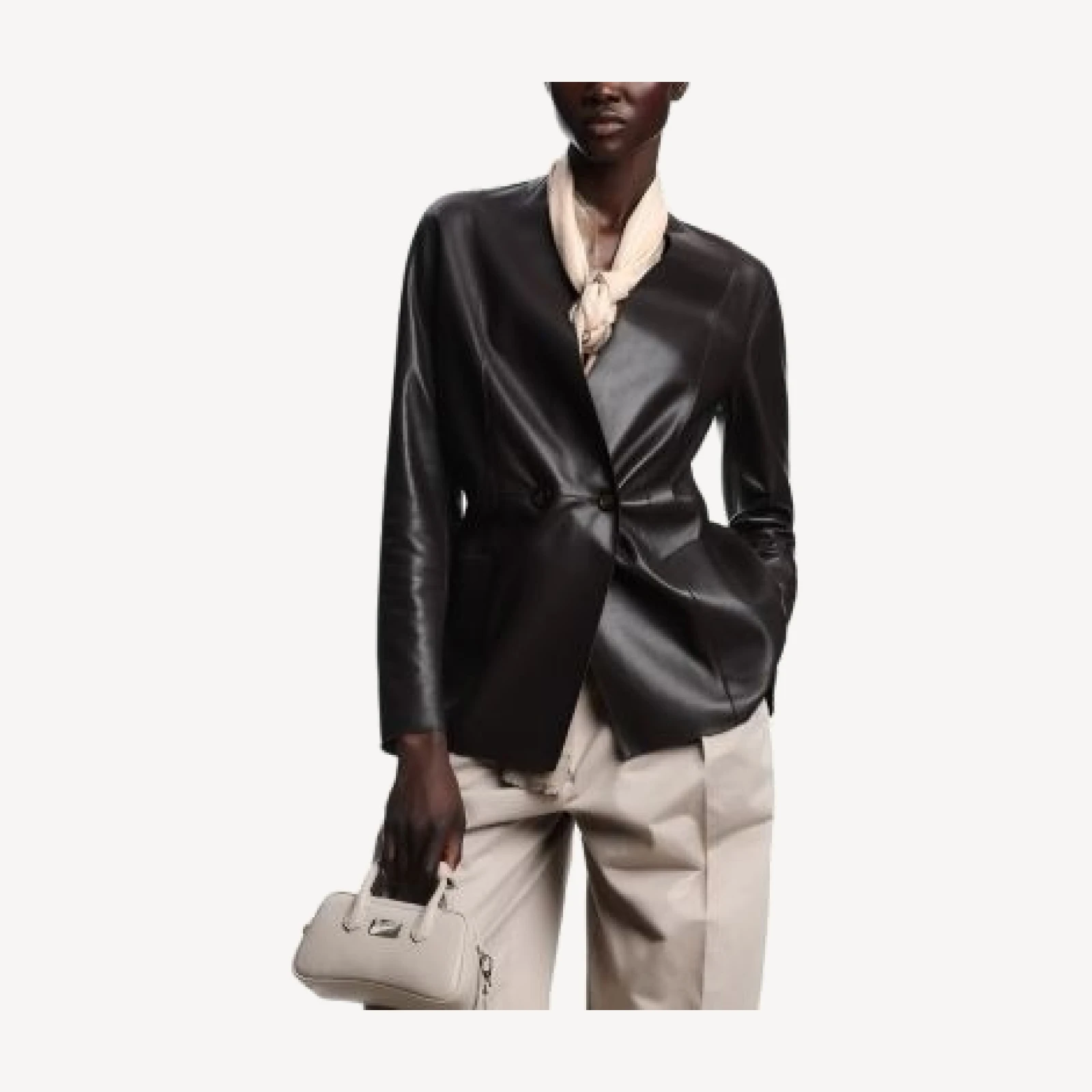 Emporio Armani Leather Double Breasted Jacket