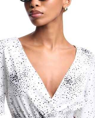 Emporio Armani Dot Cluster Short Sleeve Midi Dress