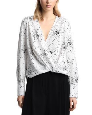Emporio Armani Faux Wrap Long Sleeve Top