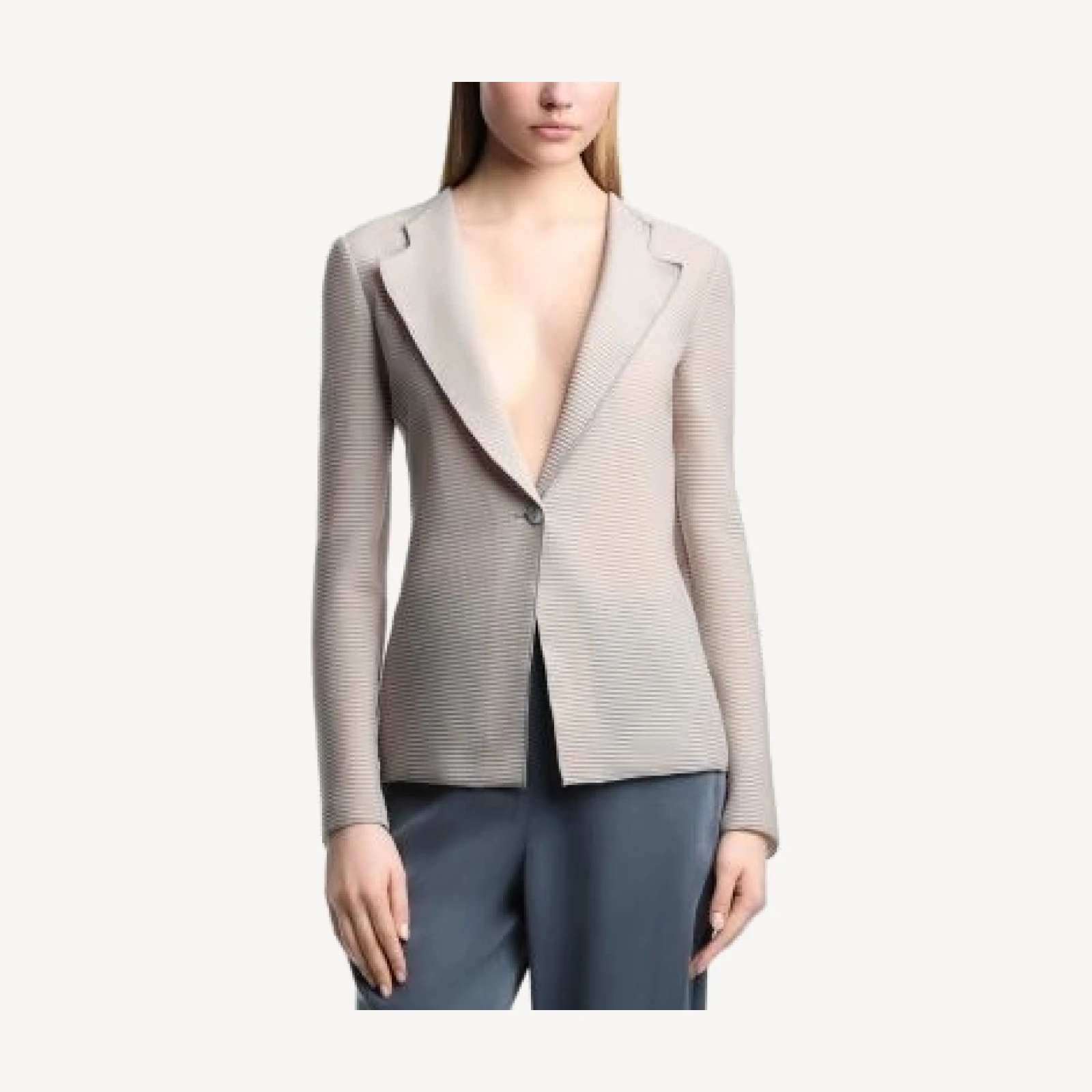 Emporio Armani Ribbed Jersey Blazer