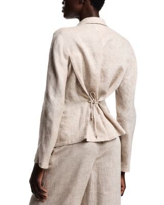 Emporio Armani Mixed Linen Chambray Straight Pants