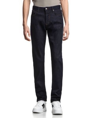 Emporio Armani Essential J06 Slim Fit Stretch Cotton Denim Jeans in Dark Blue Denim