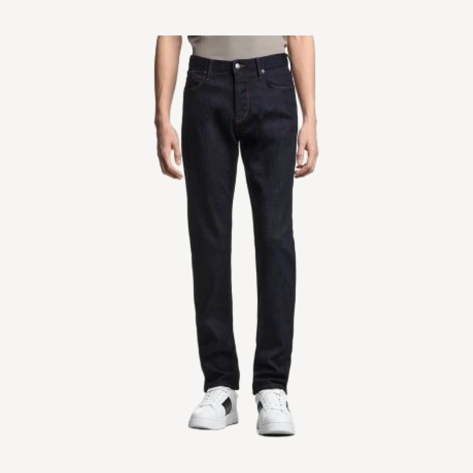Emporio Armani Essential J06 Slim Fit Stretch Cotton Denim Jeans in Dark Blue Denim