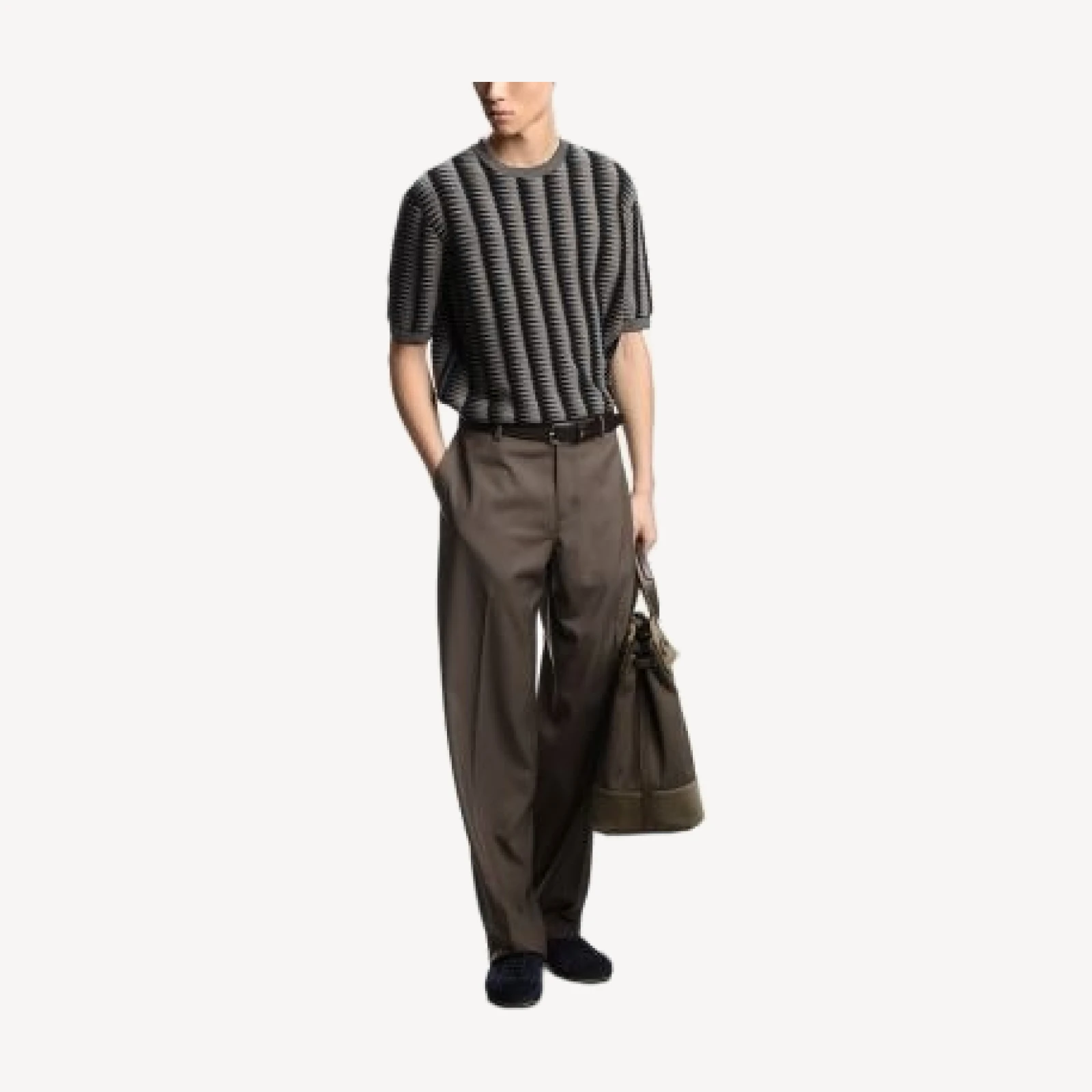 Emporio Armani Two Tone Jagged Motif T-Shirt Sweater