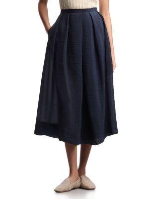 Emporio Armani Techno Creponne Midi Skirt