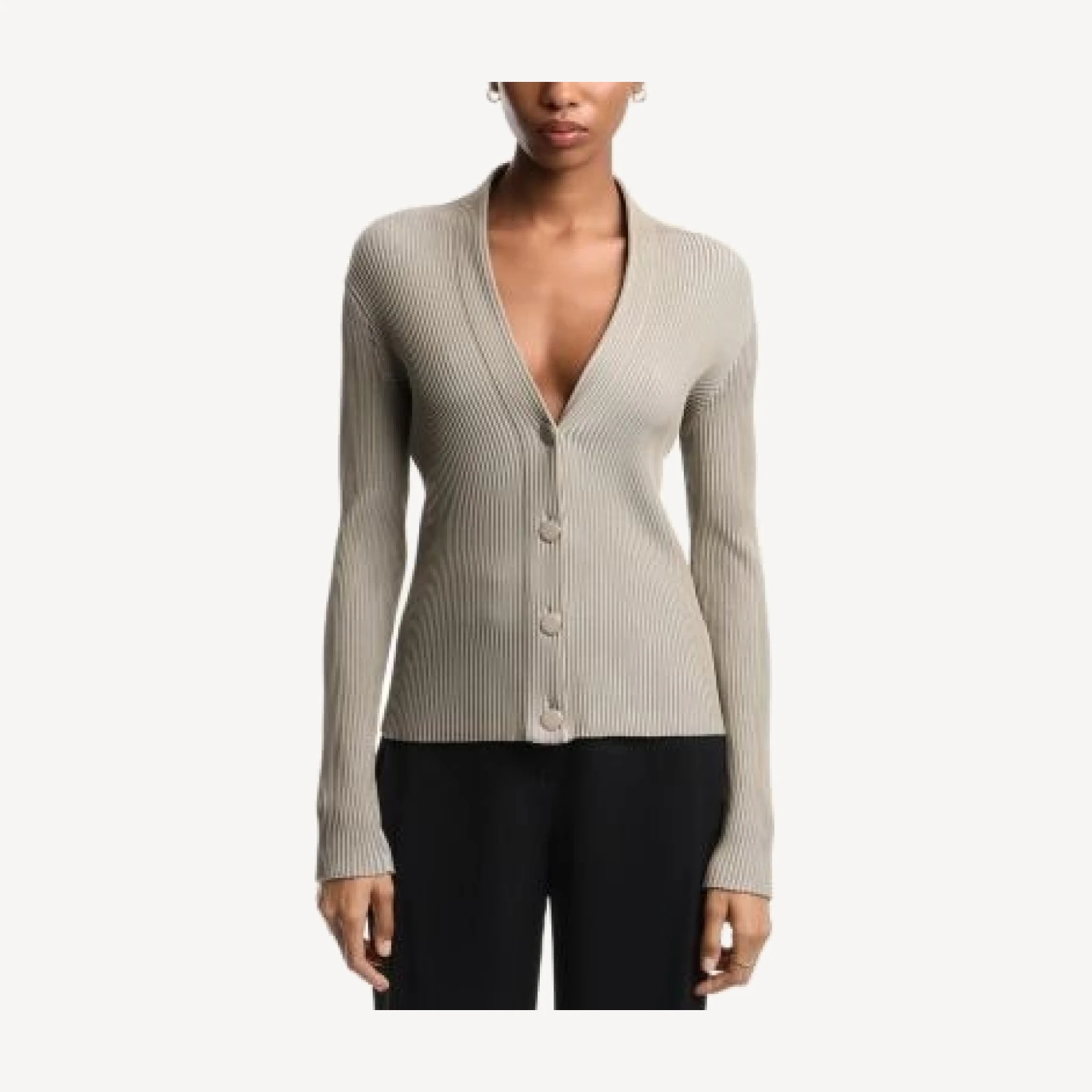 Emporio Armani Ribbed Striped Cardigan