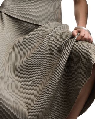 Emporio Armani Bicolor Ribbed Midi Skirt