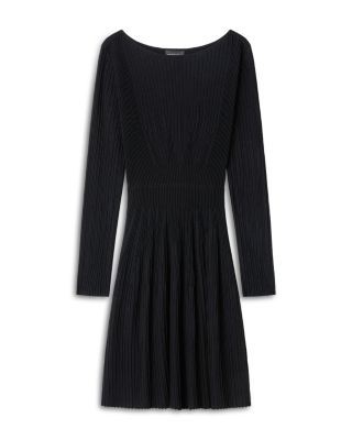 Emporio Armani Rib Knit Flared Dress