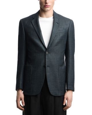Emporio Armani G Line Deco Regular Fit Single Breasted Notch Lapel Jacket in Wool & Silk Blend
