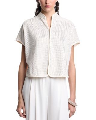 Emporio Armani Drill Rhinestone Studded Top
