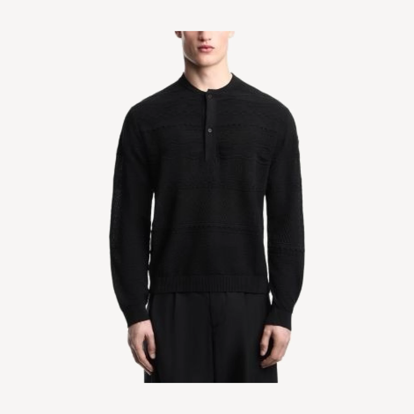 Emporio Armani Regular Fit Pullover Henley Sweater