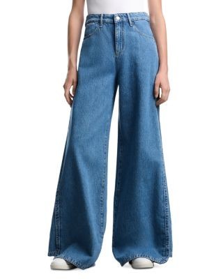 Emporio Armani High Rise Wide Leg Jeans in Blue Denim