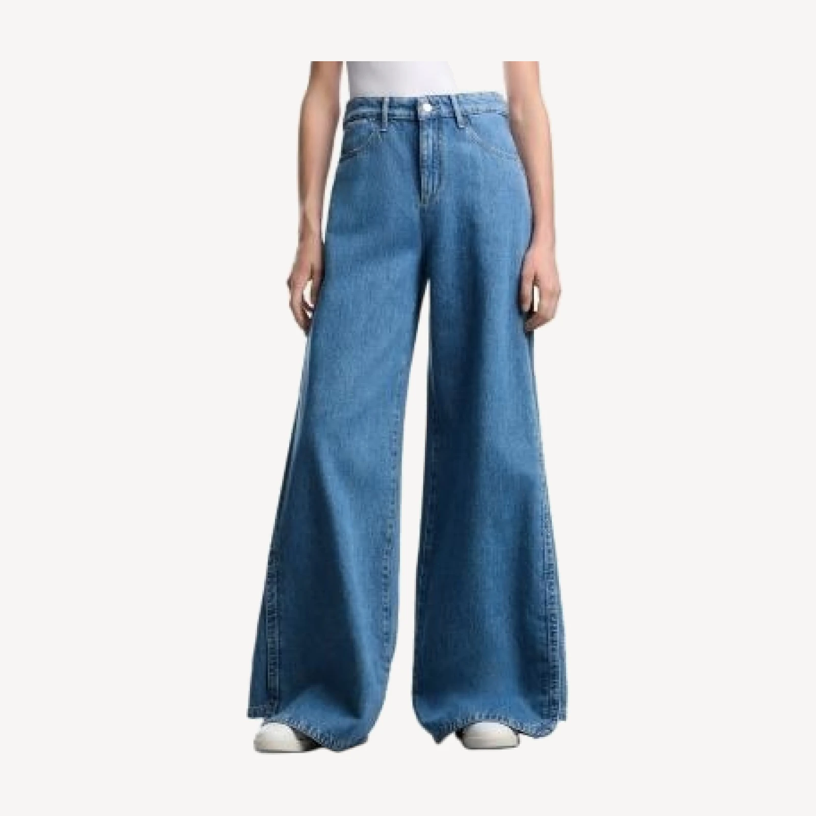 Emporio Armani High Rise Wide Leg Jeans in Blue Denim