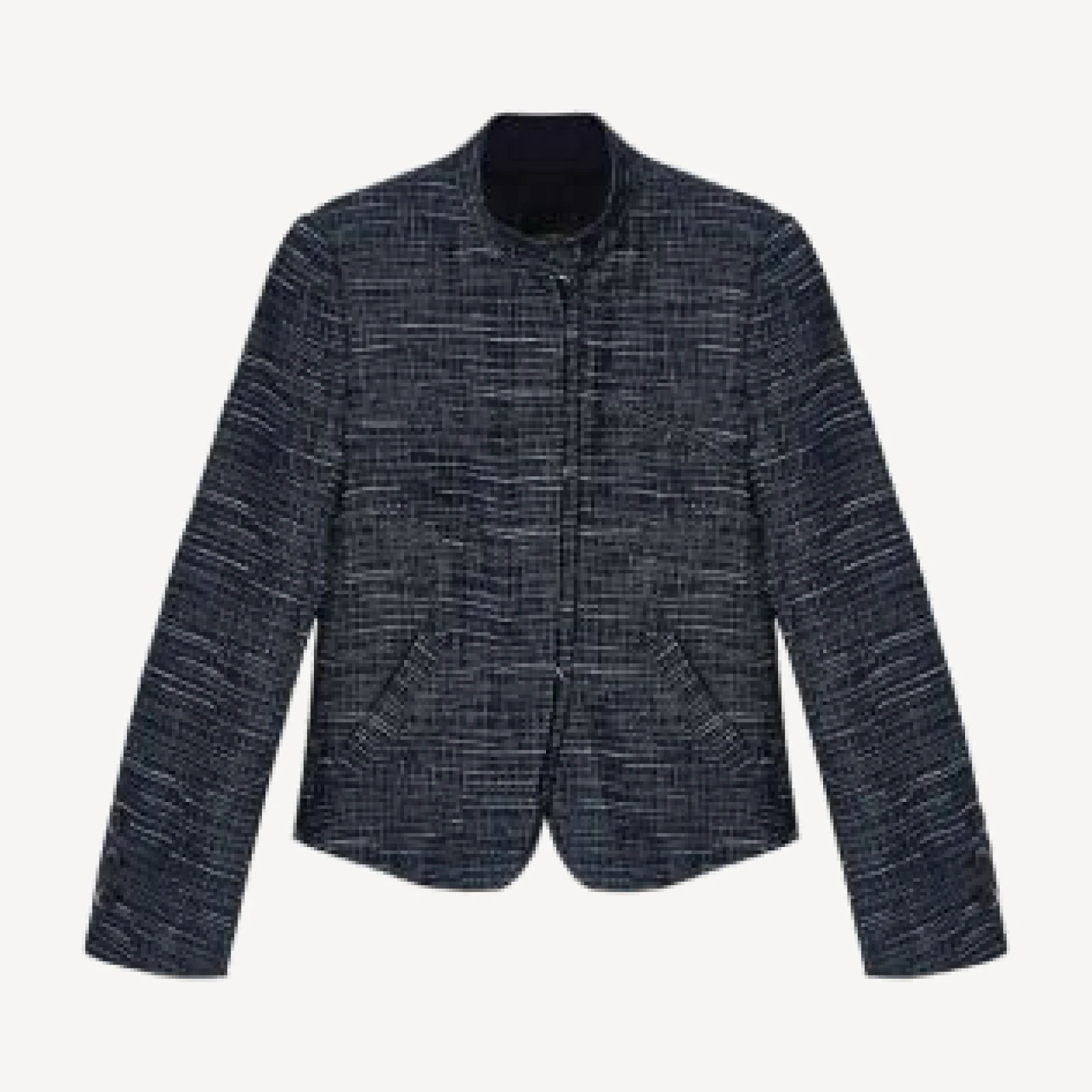 Emporio Armani Stand Collar Curved Hem Jacket
