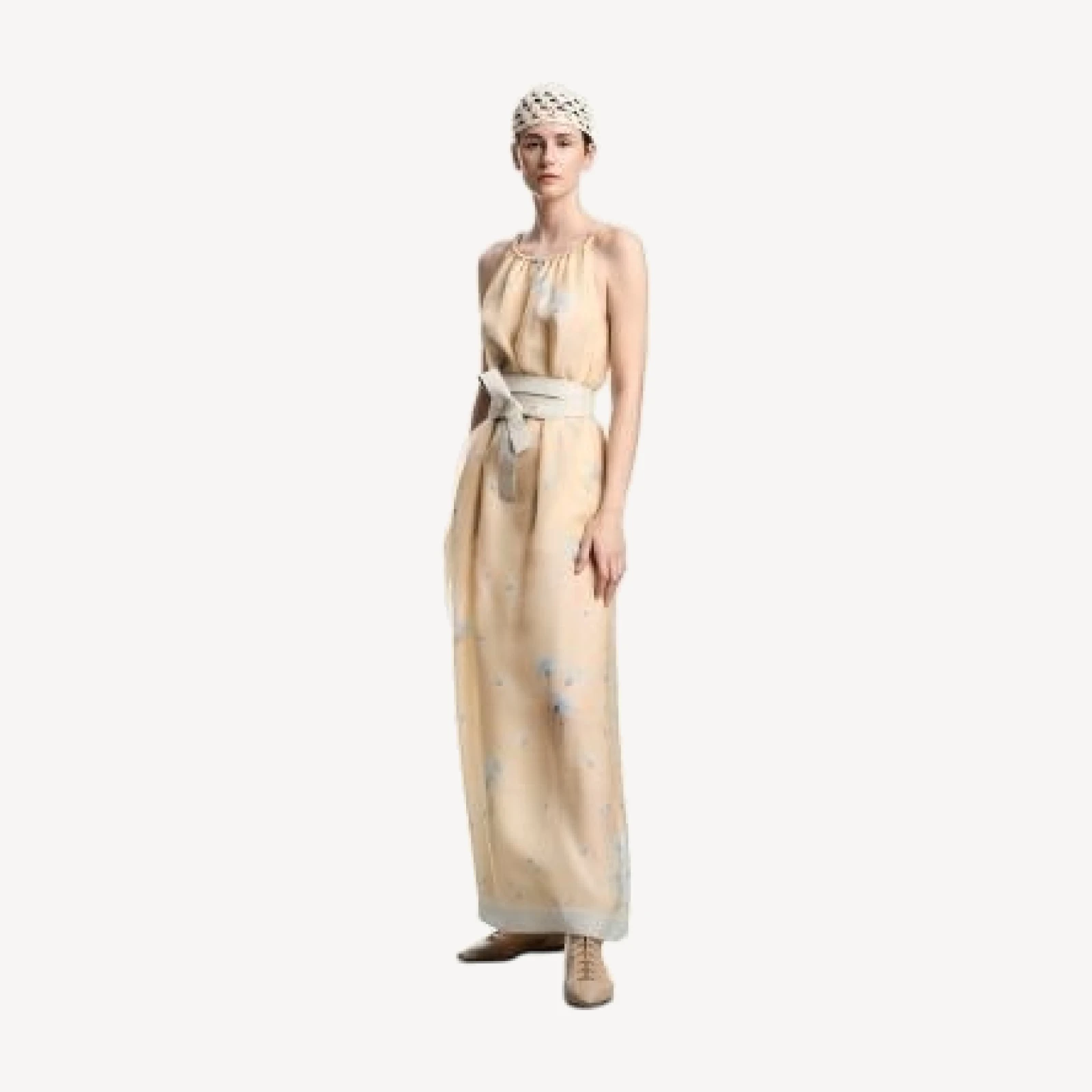 Emporio Armani Silk Organza Floral Print Maxi Dress