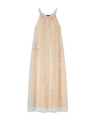 Emporio Armani Silk Organza Floral Print Maxi Dress