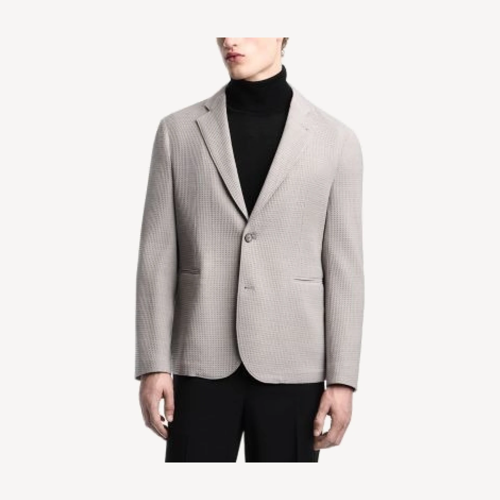 Emporio Armani Regular Fit Waffle Effect Blazer