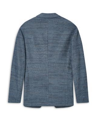 Emporio Armani Icon Cotton Blazer Jacket with Knit Effect 3D Texture