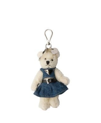 Prada Teddy Bear Bag Charm with Metal Ring