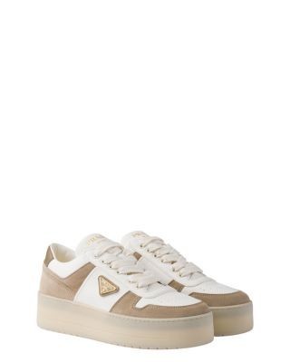 Prada Women's Downtown Bold Nappa Leather and Suede Sneakers, photo 2
