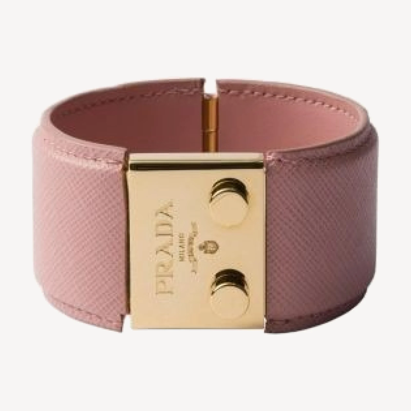 Prada Metal And Saffiano Leather Bracelet