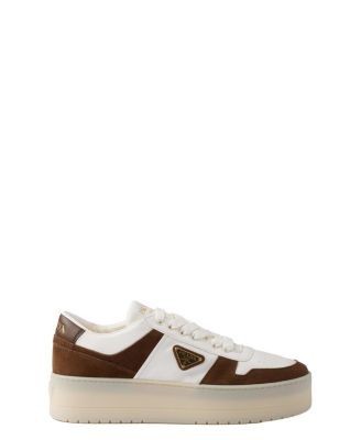 Prada Women's Downtown Bold Nappa Leather and Suede Sneakers, photo 4
