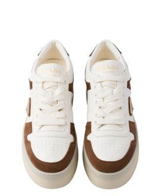 Prada Women's Downtown Bold Nappa Leather and Suede Sneakers, photo 5