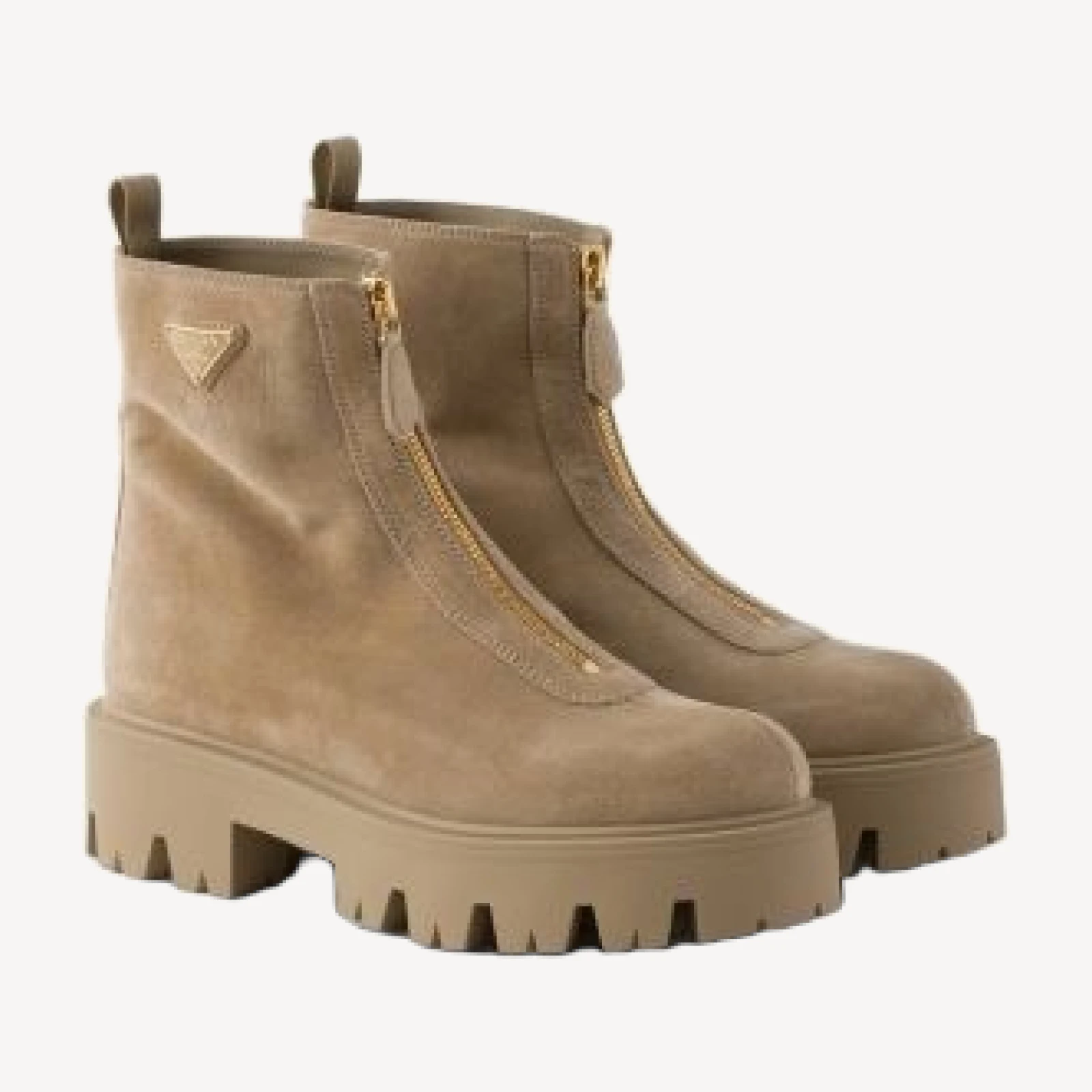 Prada Women's Suede Booties with Zip