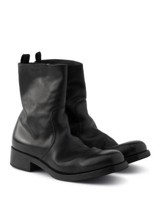 Prada Men's Leather Zipper Boots