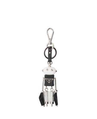 Prada Robot Saffiano Leather Keychain Charm