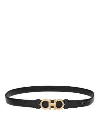 Salvatore Ferragamo Women's Gancini Slim Leather Belt